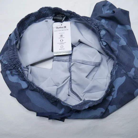 Hurley Men's Hybrid Lightweight Sport Volley Shorts Blue Camouflage Sizes M L XL - Picture 5 of 10